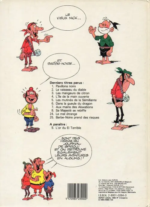 Verso de l'album Le Vieux Nick et Barbe-Noire Tome 8 Sa majesté se rebiffe