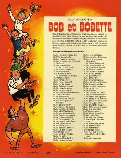 Verso de l'album Bob et Bobette Tome 144 Lambiorix roi des Eburons