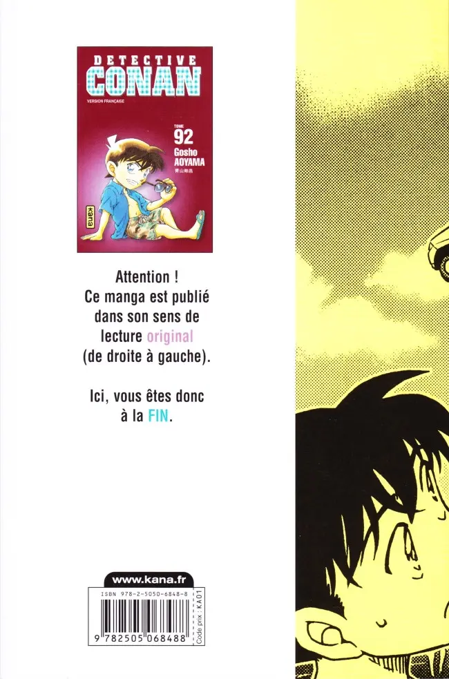 Verso de l'album Détective Conan Tome 92