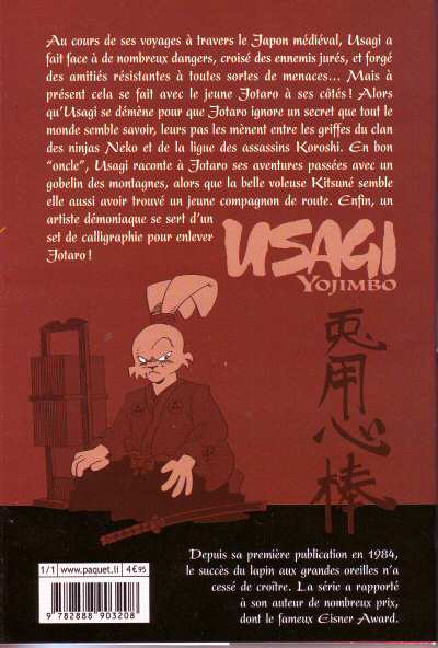 Verso de l'album Usagi Yojimbo 18