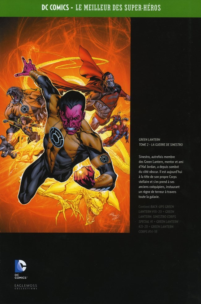 Verso de l'album DC Comics - Le Meilleur des Super-Héros Hors-série Premium Volume 2 Green Lantern - Tome 2 - La Guerre de Sinestro