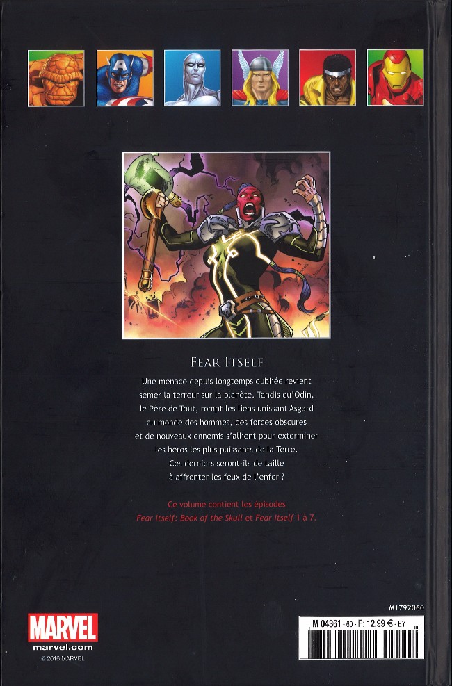 Verso de l'album Marvel Comics - La collection de référence Tome 60 Fear Itself