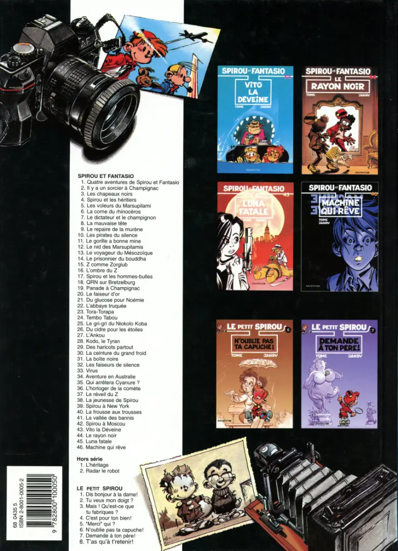 Verso de l'album Spirou et Fantasio Tome 3 Les chapeaux noirs