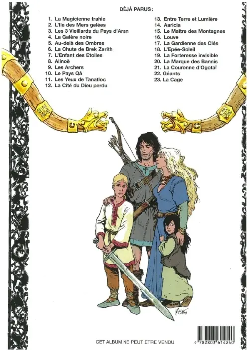 Verso de l'album Thorgal Tome 12 La Cité du Dieu perdu
