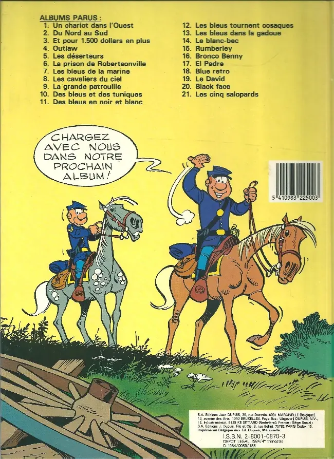 Verso de l'album Les Tuniques Bleues Tome 13 Les bleus dans la gadoue