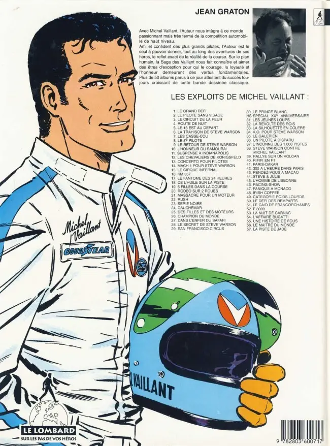 Verso de l'album Michel Vaillant Tome 28 Le secret de Steve Warson