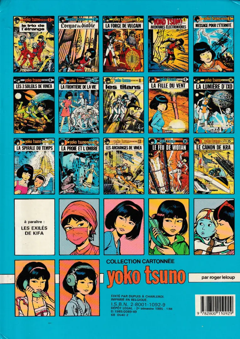 Verso de l'album Yoko Tsuno Tome 15 Le canon de Kra