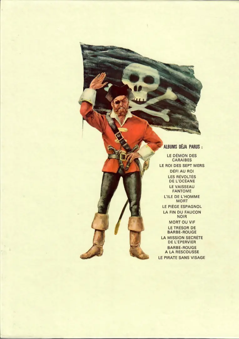 Verso de l'album Barbe-Rouge Tome 14 Le pirate sans visage