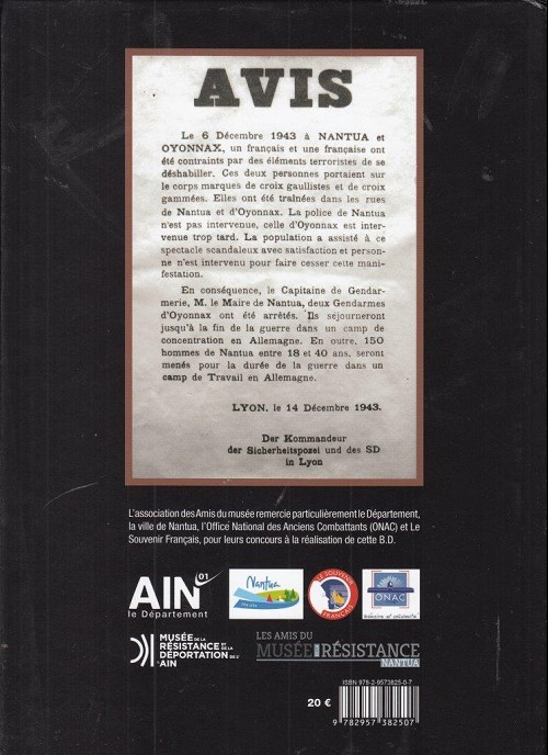 Verso de l'album L'ain : Résistance et Déportation Tome 1 Mardi noir à Nantua - Rafle du 14 décembre 1943