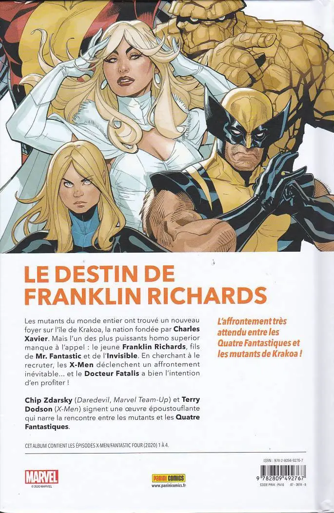 Verso de l'album X-Men + Fantastic Four : 4X