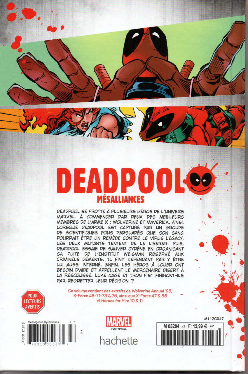 Verso de l'album Deadpool - La collection qui tue Tome 47 Mésaillances