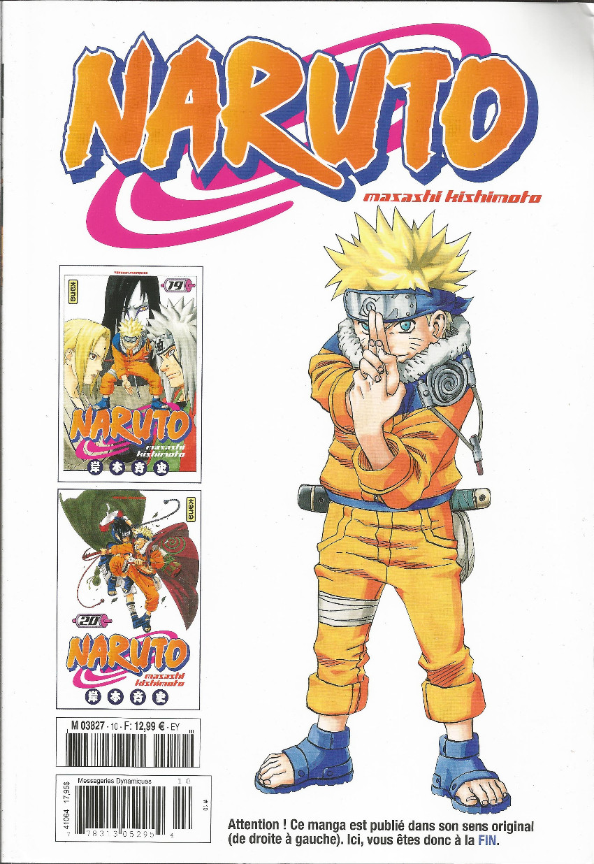Verso de l'album Naruto L'intégrale Tome 10