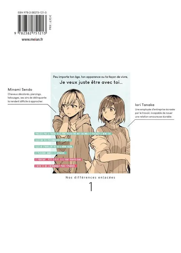 Verso de l'album Nos différences enlacées 1