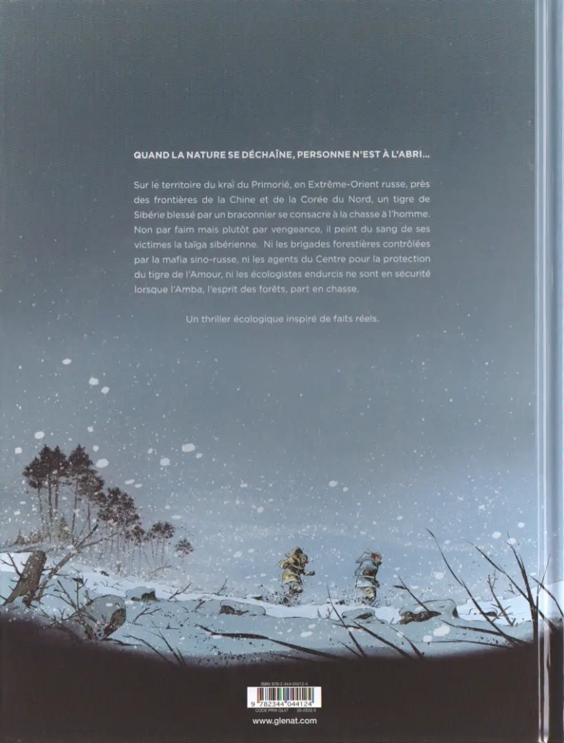 Verso de l'album Féroce Tome 1 Taïga de sang