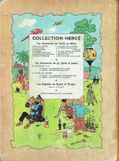Verso de l'album Tintin Tome 12 Le Trésor de Rackham le Rouge