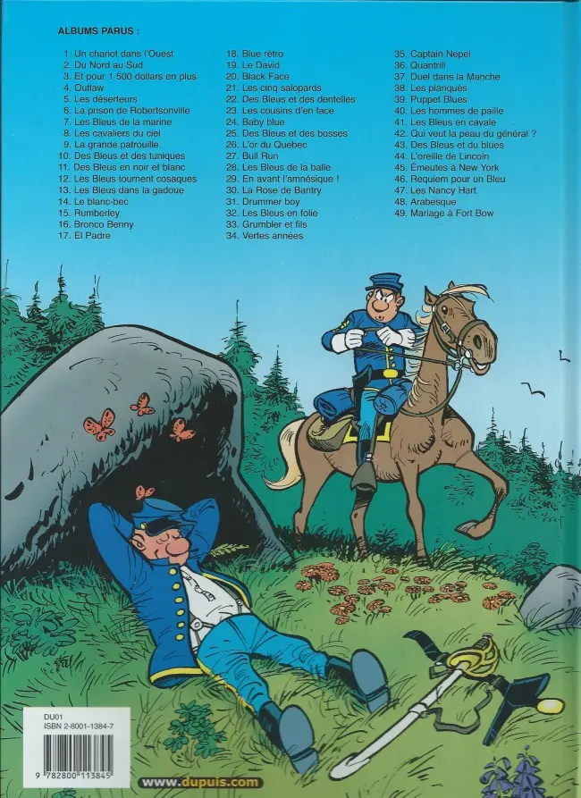 Verso de l'album Les Tuniques Bleues Tome 25 Des bleus et des bosses