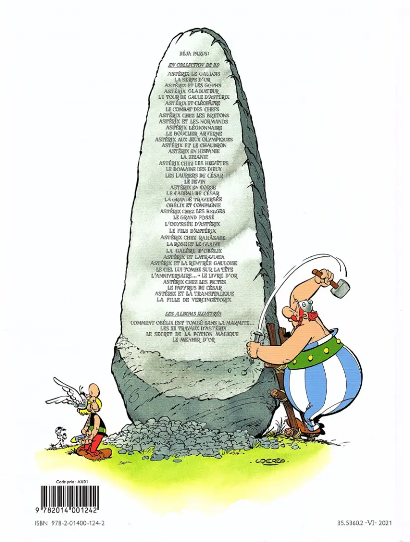 Verso de l'album Astérix Tome 6 Astérix et Cléopâtre