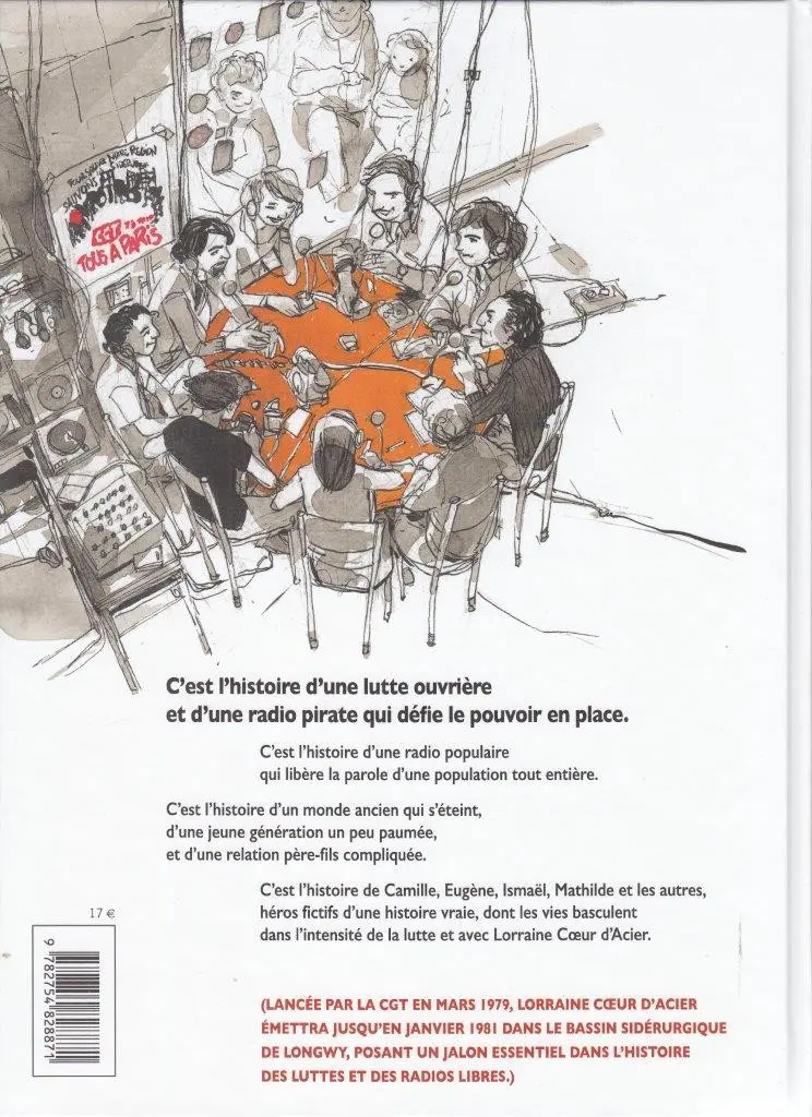 Verso de l'album Lorraine Coeur D'acier Histoire d'une radio pirate, libre et populaire (1979-1981)