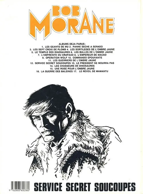 Verso de l'album Bob Morane Tome 31 Service secret soucoupes