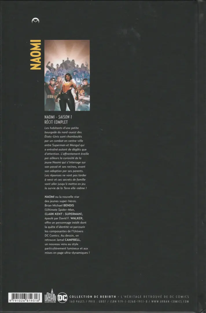 Verso de l'album Naomi Saison 1