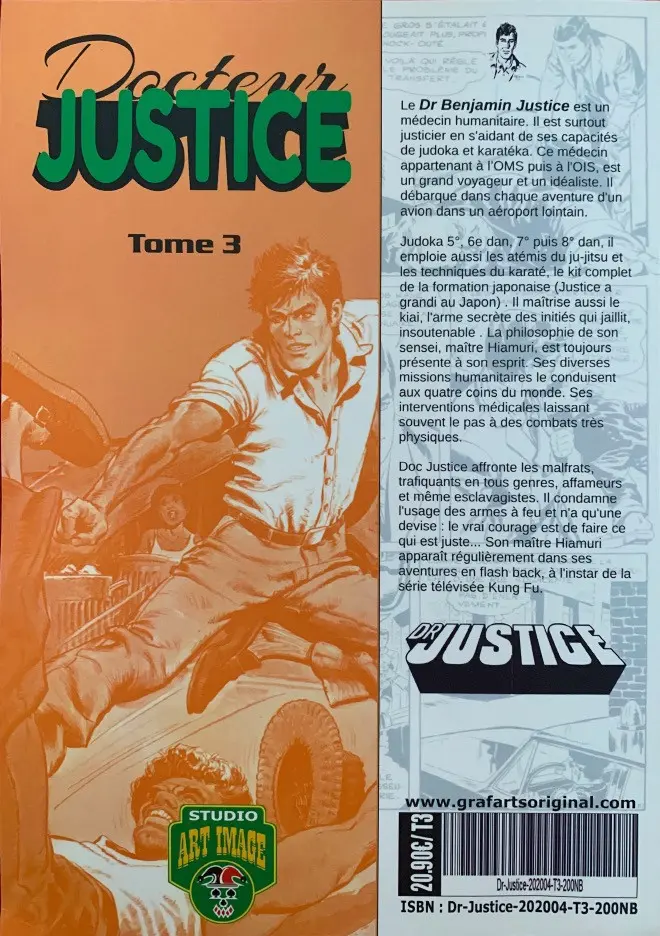 Verso de l'album Docteur Justice 3 Intégrale