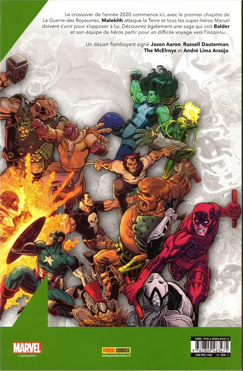 Verso de l'album War of the Realms 1 La Guerre des Royaumes (1/6)