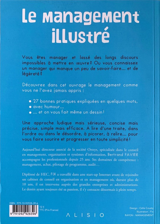 Verso de l'album Le management illustré Petites leçons ludiques à l'usage des managers qui veulent s'améliorer