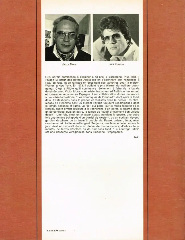 Verso de l'album Chroniques de l'innomé Tome 2 Le naufrage infini