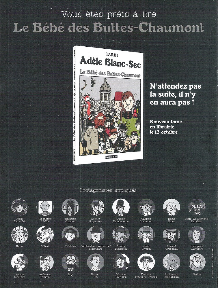 Verso de l'album Les Aventures Extraordinaires d'Adèle Blanc-Sec Guide de lecture