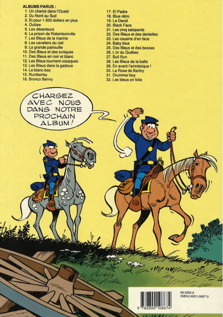 Verso de l'album Les Tuniques Bleues Tome 10 Des bleus et des tuniques