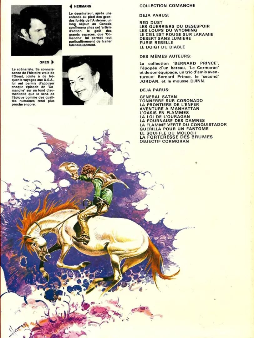 Verso de l'album Comanche Tome 6 Furie rebelle