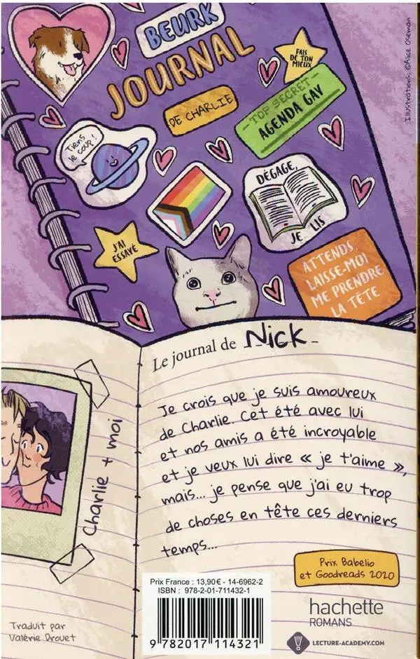 Verso de l'album Heartstopper Tome 4 Choses sérieuses