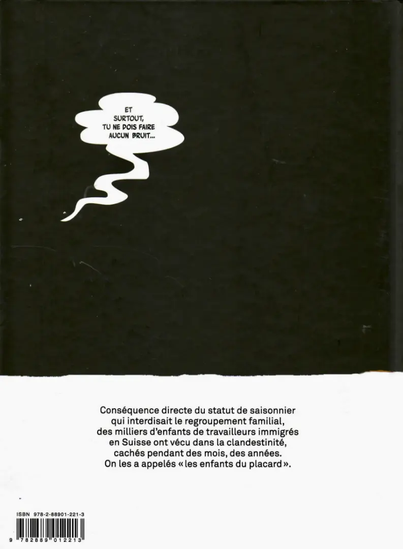 Verso de l'album Céleste, l'enfant du placard