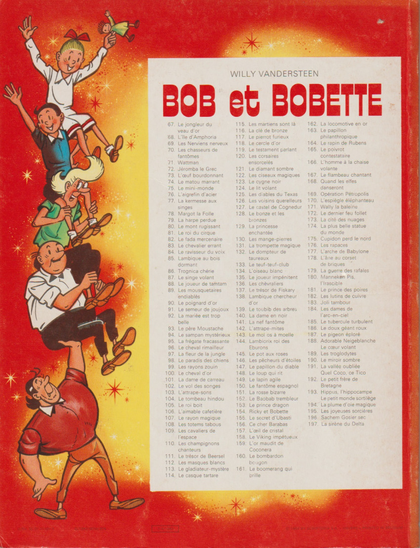 Verso de l'album Bob et Bobette Tome 188 Adorable Neigeblanche / Le coeur volant