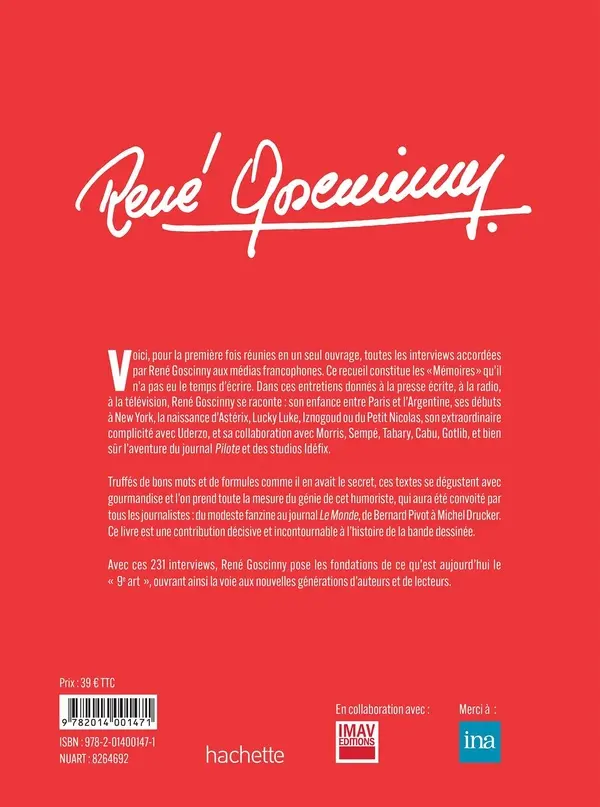 Verso de l'album Goscinny - Paroles d'un Gaulois venu d'ailleurs Entretiens (1960-1977)