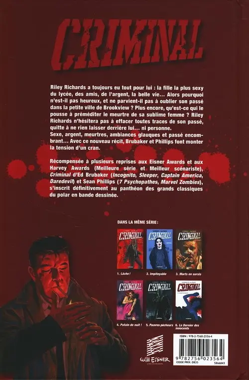 Verso de l'album Criminal Tome 6 Le Dernier des innocents