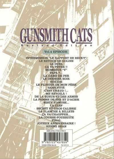 Verso de l'album Gunsmith Cats Burst Revised Edition Tome 4