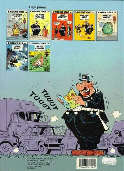 Verso de l'album L'Agent 212 Tome 8 Pas de panique