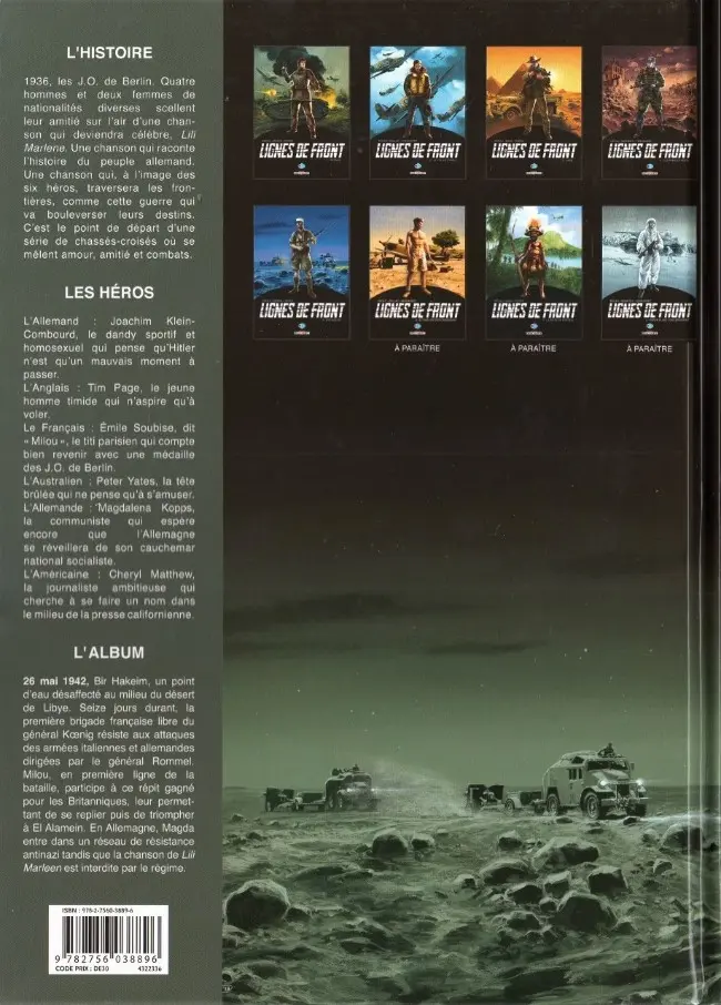 Verso de l'album Lignes de front Tome 5 Bir Hakeim