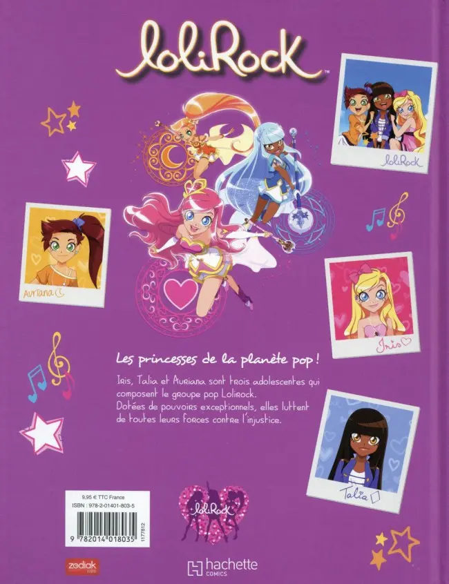 Verso de l'album Lolirock Tome 1 L'audition