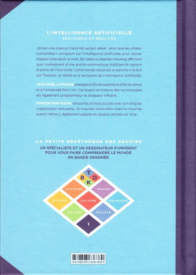 Verso de l'album La Petite Bédéthèque des Savoirs Tome 1 L'Intelligence artificielle - Fantasmes et réalités