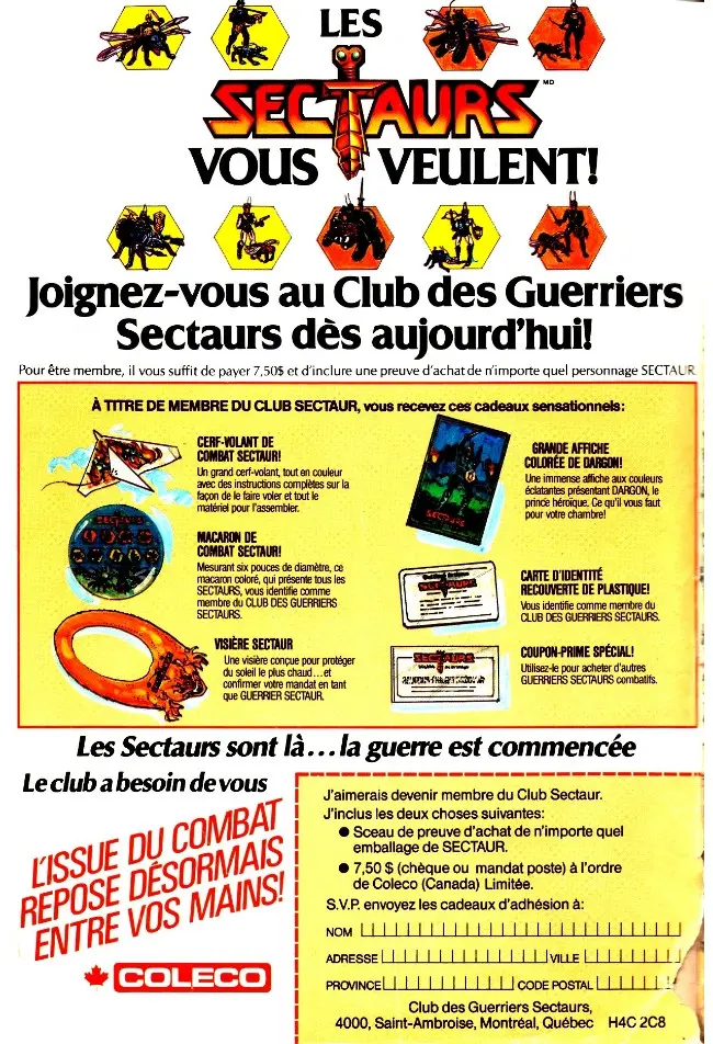 Verso de l'album Les Sectaurs N° 6