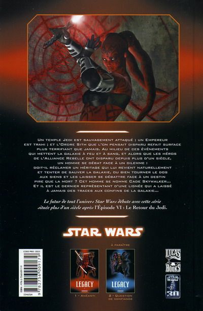 Verso de l'album Star Wars - Legacy Tome 1 Anéanti