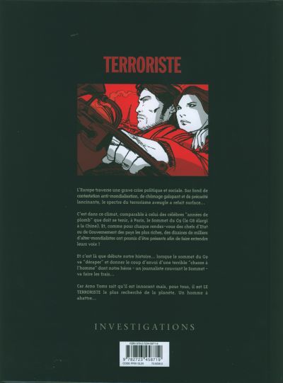Verso de l'album Terroriste Tome 1 Paris : les nouvelles