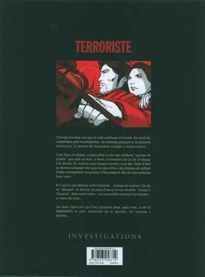 Verso de l'album Terroriste Tome 1 Paris : les nouvelles