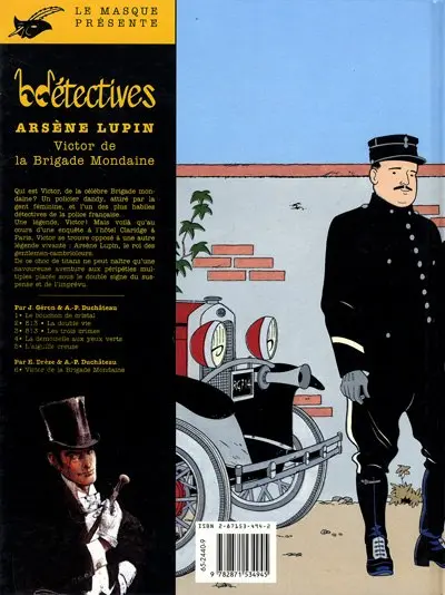 Verso de l'album Arsène Lupin Tome 6 Victor de la brigade mondaine