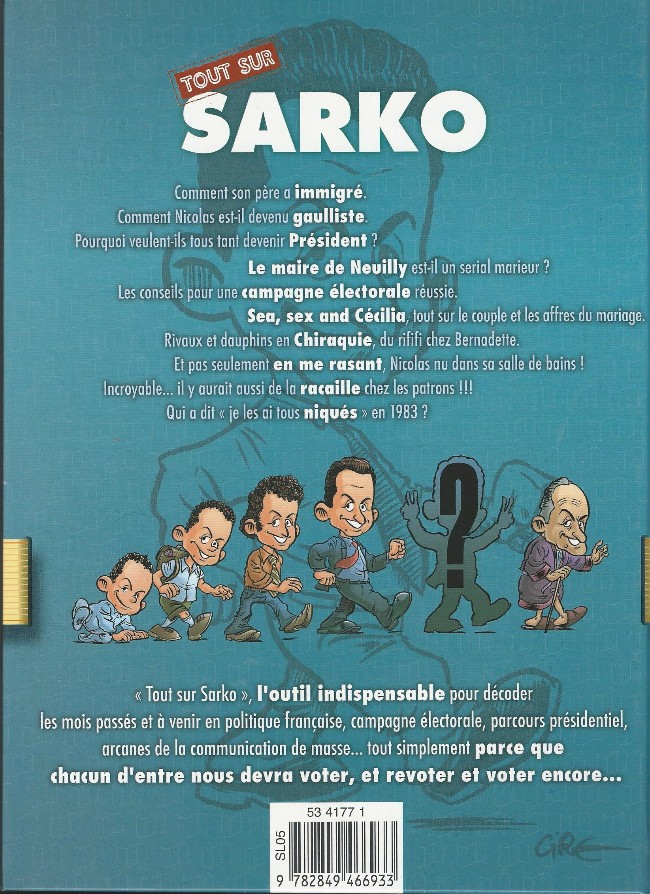 Verso de l'album Tout sur Ségo/Sarko Tome 2 Sarko