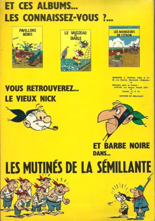 Verso de l'album Le Vieux Nick et Barbe-Noire Tome 4 L'île de la main ouverte