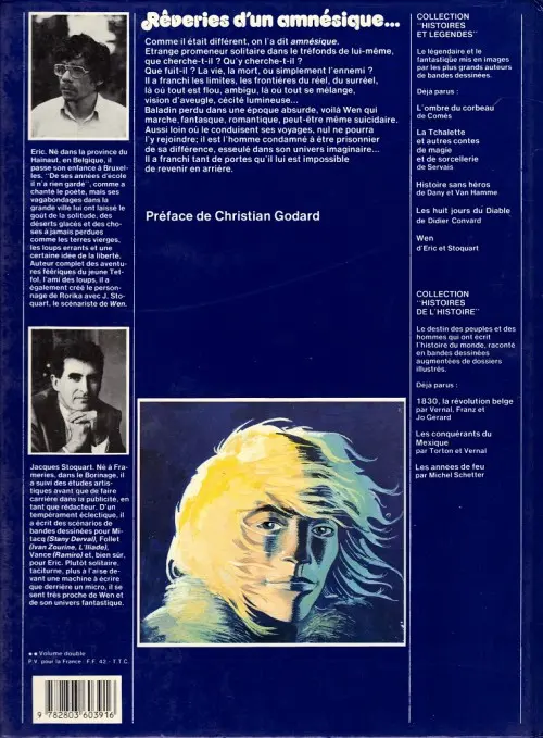 Verso de l'album Wen Tome 1 Wen - 1