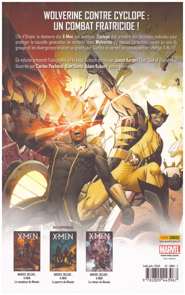 Verso de l'album X-Men : Schism Schism